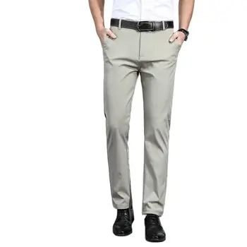 2021 Muške ravno prozračne hlače tencel ljetni omladinski tanke svakodnevne poslovne hlače muške hlače hlače
