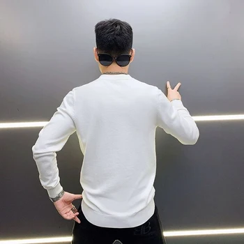 Korejski modni pletene pulover Slobodan Mladih Fin Hip-hop кашемировая odjeća Par Muški džemper Okrugli izrez