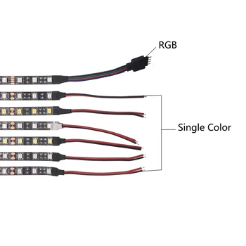 Led traka 5050 RGB Osvjetljava DC12V Fleksibilno Rasvjeta za uređenje doma Black led traka na pcb RGB/Žuta/Topla Bijela/Plava/Zelena/Crvena