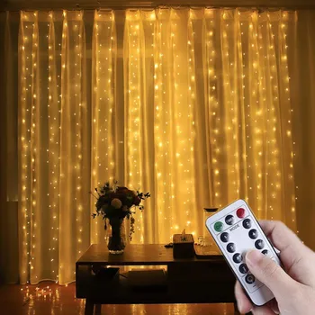 3 M Гирлянда Led Svjetla Zavjese Гирлянда na Prozoru USB Nevjerojatan Svjetla s Daljinskim omogućili malim vjenčanje Božićni Ukras za dom