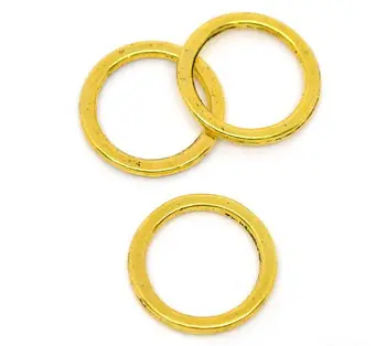 DoreenBeads Maloprodaja zlatnih prstenova za skakanje sa zatvorenim tonovima promjera 15 mm,prodaje se u pakiranjima od po 100 komada
