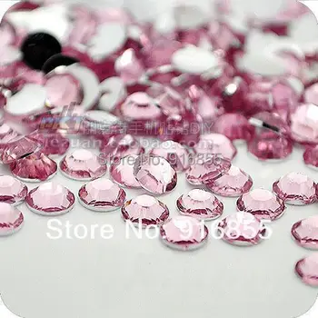 Topla rasprodaja Veliko Besplatna dostava Svijetlo roza SS20 10000 kom. 5 mm rhinestones od smole s ravnim stražnje kućište,dijamanata za nokte za DIY