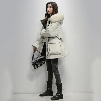 CGC 2021 Ženska zimska jakna u korejskom stilu s kapuljačom Утолщенное ženski zimski kaput s toplom pamučnom postavom, kose Svakodnevni ženska parka